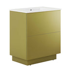 Modway Quantum 30" Bathroom Vanity - White/Gold-Modern Bathroom Vanity