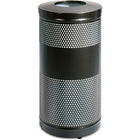 Rubbermaid Classic Series Outdoor 25 Gallons Steel Waste Container - 18" D x 35.5"H - Black-Capacity - 25 US gal.
