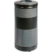 Rubbermaid Classic Series Outdoor 25 Gallons Steel Waste Container - 18" D x 35.5"H - Black-Capacity - 25 US gal.