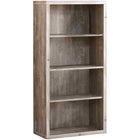 Monarch Specialties 7406 48"H Bookcase - Taupe Reclaimed Wood-Look/ Adj. Shelves-Large storage area with 3 thick panel adjustable shelves and 1 fixed bottom shelf for storage or display