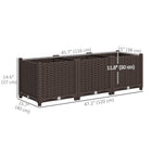 Outsunny Plastic Raised Garden Bed - 47.2" x 15.7" x 14.6" - Brown-Drainage holes prevent waterlogging, promoting healthy plant growth
