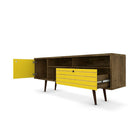 Manhattan Comfort Liberty MDP and MDF 70.86"W TV Stand, Rustic Brown and Yellow (202AMC94)-Recommended for a 50" -65" TV.