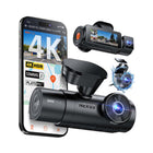 Vantrue N4 Pro S 4K 3-Channel Front, Inside and Rear Dash Cam with 64 GB SD Card-Front camera records in 4k resolution across recording modes providing detailed road coverage for everyday and professional driving