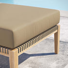 Modway Clearwater Outdoor Patio Teak Wood Ottoman - Grey/Light Brown-Woven Rope Webbing