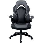 Emerge Vortex Bonded Leather Gaming Chair, Black and Grey-Black and grey gaming chair