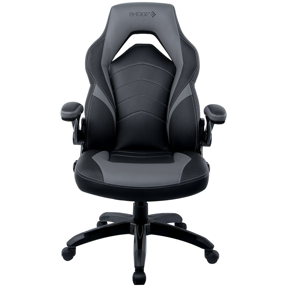 Emerge Vortex Bonded Leather Gaming Chair, Black and Grey | staples.ca