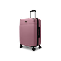 Bugatti Monaco 26.5" Hardside Medium Check-in Luggage - Vegan Leather Trim -  Pink-Made of lightweight and resistant ABS/PC with PU leather trim