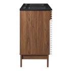 Modway Render 48" Double Sink Bathroom Vanity - White/Walnut/Black-Full-Extension Drawers