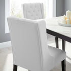 Modway Baronet Button Tufted Fabric Dining Chair - White-Fine Polyester Fabric Upholstery