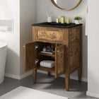 Modway Elysian 24" Wood Bathroom Vanity - Black/Brown-Concealed Kitchen Hinges