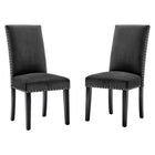 Modway Parcel Performance Velvet Dining Side Chairs - Charcoal - 2 Pack-Modern Accent Chair
