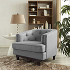 Modway Coast Upholstered Fabric Armchair - Light Grey-Non-Marking Foot Caps