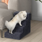 PawHut 4-Step Pet Stairs - Dark Grey-Colour: Dark Grey 
