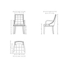 Manhattan Comfort Fifth Avenue 22.5" Traditional Faux Leather Upholstered Dining Armchair - Cream and Walnut-Front Upholstered in Faux Leather and Back Upholstered in Luxurious Velvet with Foam Padding