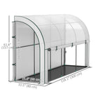 Outsunny Walk-in Wall Lean-to Greenhouse with Weed Barrier - 10' x 3' x 5' - White- UV-resistant cover prevents UV scorching and prolongs service life
 