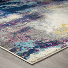 Modway Entourage Adeline Contemporary Modern Abstract Area Rug - 8 ft W x 10 ft L - Blue Grey Yellow Ivory Pink-Gripping Rubber Underside
