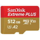 Sandisk Extreme Plus microSDXC UHS-1 Card With Adapter - 512GB-Compatible with most devices that support microSDXC cards For wide-ranging use
