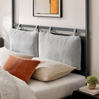 Modway Marlowe 4-Poster Canopy Metal Queen Platform Bed - Charcoal-Poplar Wood Slat Support System