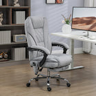 Vinsetto Reclining Gaming Massage Office Chair with Heat - Grey-Take a break and stretch out with a 135 degree recline angle and footrest