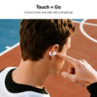 MyBat Open Ear Bluetooth Earbuds - White-IPX5 Waterproof - Built to withstand sweat, rain, and active use