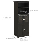 HOMCOM 63" H Buffet Cabinet with Hutch and Adjustable Shelf - Black-Constructed of engineered wood with an anti-tip strap for added stability 