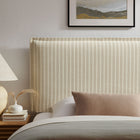 Modway Camille Striped Linen Blend Twin Size Headboard - Oatmeal Stripe-French Seam Detailing