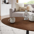 Modway Lippa 48" Oval Wood Coffee Table - Black Walnut-Non-Marking Felt Pad