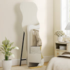 HOMCOM Full Length Mirror - 21" W x 64" H - Black-Frameless, wavy design enhances the elegance of any room 