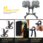 MotionGrey Adjustable Dumbbell Set and Stand Bundle for Home Gym Strength Training - 10-90 lb - 1 Set-Variable resistance supports lighter accessory work through heavier home-gym exercises
