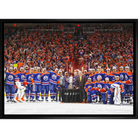 Edmonton Oilers Conference Final Trophy - Framed Canvas - 31" x 22"-Premium canvas print with gallery-wrapped edges