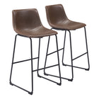 Zuo Smart Barstool - Vintage Espresso - Set of 2-Ergonomic and supportive footrest