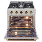 Kucht 30" KXP Series Dual Fuel Range Propane Gas - Stainless Steel/Gold-Sealed burners make easy to keep your range clean