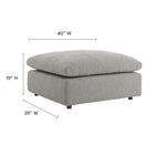 Modway Commix Down Filled Overstuffed Boucle Fabric Ottoman - Light Grey-Boucle Fabric Upholstery