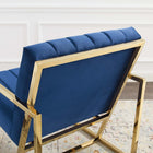 Modway Inspire Channel Tufted Performance Velvet Armchair - Navy-Stain-Resistant Polyester Fabric