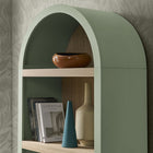 Modway Caleb 4 Arched Display Shelf Bookcase - Sage-Laminated Wood Design