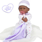 JC Toys La Baby Soft 11" Baby Doll - Purple with Blanket - African-American-6
