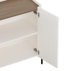 Manhattan Comfort Abbey 31.5" Modern Accent Cabinet - Maple and Off White-Tray Top Design Adding Functionality and Sophistication to this Product