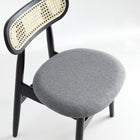 Manhattan Comfort Colbert 17.52" Industry Chic Upholstered Dining Chair - Black and Grey - Set of 4-19.09" L x 23" W x 29.92" H