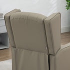 HOMCOM Faux Leather Accent Chair with Wood Legs - Thick Padding for Living Room - Khaki-Overall Dimension: 26.4" W x 33.1" D x 39" H (67 x 84 x 99 cm) 
