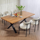 HOMCOM Dining Chairs with Steel Legs for Kitchen - Beige - Set of 4-Assembly required