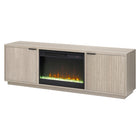 Hudson&Canal Mansfield TV Stand with 26" Crystal Fireplace for TV's up to 78" - Alder White-Fireplace insert features 4777 BTUs (heat coverage for 400 sq. feet), sleep timer, and automatic temperature cut-off for safety