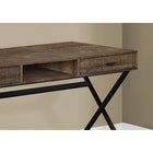 Monarch Specialties 7447 48" Computer Desk - Brown Reclaimed Wood/Black Metal-This small workstation features a contemporary X-design black metal base that ensures sturdiness