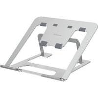 Fellowes Alumia Portable Laptop Stand - Silver-Lightweight design, folds flat for easy storage or when on the move, perfect for hybrid working