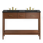 Modway Zaire 48" Double Sink Bathroom Vanity - Walnut/Black-Assembly Required