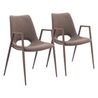 Zuo Desi Dining Chair - Brown/Walnut - Set of 2-Assembly required