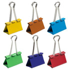 JAM Paper Colourful Binder Clips Assortment - Large - 1 1/2" (41 mm) - Rainbow Assortment - 72 Pack-Size: Large 1.6 inch (41mm) | Easily spring back into shape when removed