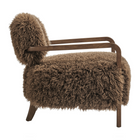 Modway Zinnia Faux Fur Accent Chair - Brown-Non-Marking Foot Pins