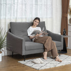 HOMCOM 2 Seater Loveseat Sofa with Button Tufted Back - Grey-Velvet-feel fabric combine the stylish and comfot