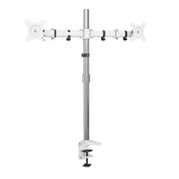 ShoppingAll SA-D290 Adjustable Dual Monitor Standing Mount for Monitors Up To 32" - White-Holds one monitor 13"-32" in size and up to 17.6lb/8kg in weight with 75mm x 75mm or 100mm x 100mm VESA mounting holes