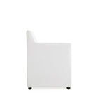 Manhattan Comfort Anna Square 22.83" Modern Faux Leather Upholstered Dining Armchair - Cream-Seat Height: 19.69
